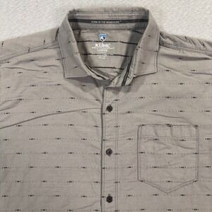 Kuhl Intrepid Shirt Mens L Grey Button Up Nylon Hiking Outdoors AOP 7567